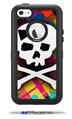 Rainbow Plaid Skull - Decal Style Vinyl Skin fits Otterbox Defender iPhone 5C Case (CASE SOLD SEPARATELY)