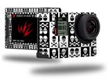 Skull And Crossbones Pattern Bw - Decal Style Skin fits GoPro Hero 4 Silver Camera (GOPRO SOLD SEPARATELY)
