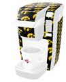 Decal Style Vinyl Skin compatible with Keurig K10 / K15 Mini Plus Coffee Makers Iowa Hawkeyes Tigerhawk Tiled 06 Gold on Black (KEURIG NOT INCLUDED)
