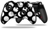 Kearas Polka Dots White On Black - Decal Style Skin fits Microsoft XBOX One ELITE Wireless Controller