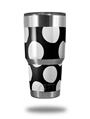 Skin Decal Wrap for Yeti Tumbler Rambler 30 oz Kearas Polka Dots White On Black (TUMBLER NOT INCLUDED)