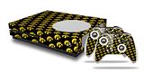WraptorSkinz Decal Skin Wrap Set works with 2016 and newer XBOX One S Console and 2 Controllers Iowa Hawkeyes Tigerhawk Tiled 06 Gold on Black