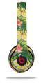 WraptorSkinz Skin Decal Wrap compatible with Beats Solo 2 and Solo 3 Wireless Headphones Beach Flowers 02 Sage Green (HEADPHONES NOT INCLUDED)