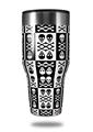 Skin Decal Wrap for Walmart Ozark Trail Tumblers 40oz Skull And Crossbones Pattern Bw (TUMBLER NOT INCLUDED) by WraptorSkinz