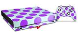 Skin Wrap for XBOX One X Console and Controller Kearas Polka Dots Purple And Blue