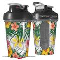 Decal Style Skin Wrap works with Blender Bottle 20oz Beach Flowers 02 White (BOTTLE NOT INCLUDED)