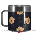 Skin Decal Wrap for Yeti Coffee Mug 14oz Poppy Orange Navy - 14 oz CUP NOT INCLUDED by WraptorSkinz