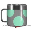 Skin Decal Wrap for Yeti Coffee Mug 14oz Kearas Polka Dots Mint And Gray - 14 oz CUP NOT INCLUDED by WraptorSkinz