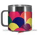 Skin Decal Wrap for Yeti Coffee Mug 14oz Brushed Cirlces Multi Dark - 14 oz CUP NOT INCLUDED by WraptorSkinz