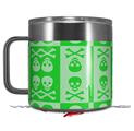 Skin Decal Wrap for Yeti Coffee Mug 14oz Skull And Crossbones Pattern Green - 14 oz CUP NOT INCLUDED by WraptorSkinz