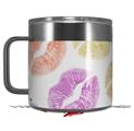 Skin Decal Wrap for Yeti Coffee Mug 14oz Rainbow Lips White - 14 oz CUP NOT INCLUDED by WraptorSkinz