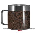 Skin Decal Wrap for Yeti Coffee Mug 14oz Folder Doodles Chocolate Brown - 14 oz CUP NOT INCLUDED by WraptorSkinz