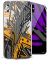 2 Decal style Skin Wraps set for Apple iPhone X and XS Baja 0032 Orange