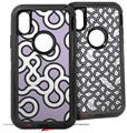 2x Decal style Skin Wrap Set compatible with Otterbox Defender iPhone X and Xs Case - Locknodes 03 Lavender (CASE NOT INCLUDED)