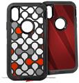 2x Decal style Skin Wrap Set compatible with Otterbox Defender iPhone X and Xs Case - Locknodes 05 Red (CASE NOT INCLUDED)
