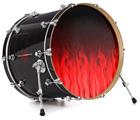 Decal Skin works with most 24" Bass Kick Drum Heads Fire Flames Red - DRUM HEAD NOT INCLUDED