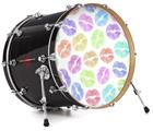 Decal Skin works with most 24" Bass Kick Drum Heads Rainbow Lips White - DRUM HEAD NOT INCLUDED