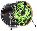 Decal Skin works with most 24" Bass Kick Drum Heads Electrify Green - DRUM HEAD NOT INCLUDED
