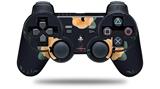 Sony PS3 Controller Decal Style Skin - Poppy Orange Navy (CONTROLLER NOT INCLUDED)