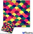 Decal Skin compatible with Sony PS3 Slim Brushed Cirlces Multi Dark