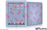 iPad Skin - Flamingos on Blue