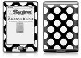 Kearas Polka Dots White On Black - Decal Style Skin (fits 4th Gen Kindle with 6inch display and no keyboard)