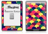 Brushed Cirlces Multi Dark - Decal Style Skin (fits 4th Gen Kindle with 6inch display and no keyboard)