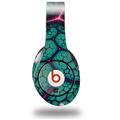 WraptorSkinz Skin Decal Wrap compatible with Beats Studio (Original) Headphones Linear Cosmos Teal Skin Only (HEADPHONES NOT INCLUDED)