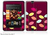 Plain Leaves On Burgundy Decal Style Skin fits 2012 Amazon Kindle Fire HD 7 inch