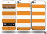 Psycho Stripes Orange and White Decal Style Vinyl Skin - fits Apple iPod Touch 5G (IPOD NOT INCLUDED)