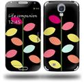 Plain Leaves On Black - Decal Style Skin (fits Samsung Galaxy S IV S4)